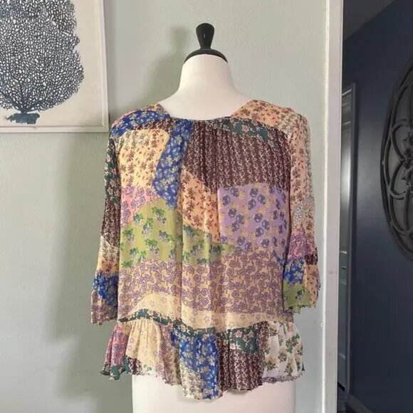 Bohemian patch work blouse - Picture 2 of 3